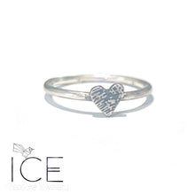 Heart Fingerprint Ring - In Sterling Silver